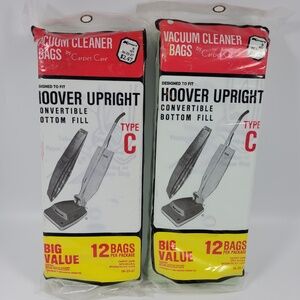VTG Carpet Care Type C Hoover Vacuum Cleaner Bags‎ Lot of 2 Packs = 24 Bags NOS